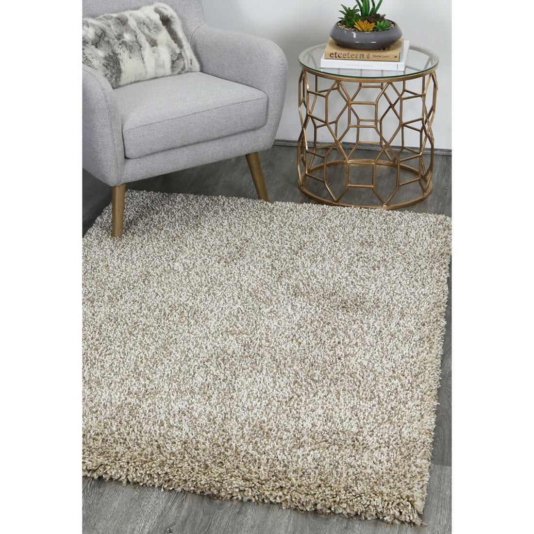 Arctic Plush Beige Shaggy Rug 200x290 cm