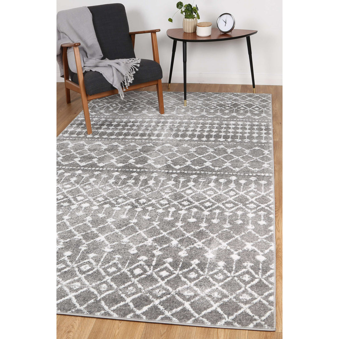 Ermina Tribal Grey Rug 200x290cm