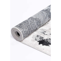 Ermina Modern Abstract Grey Black Rug 240x330cm