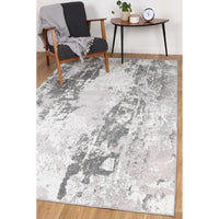 Ermina Modern Abstract Light Grey Rug 240x330cm