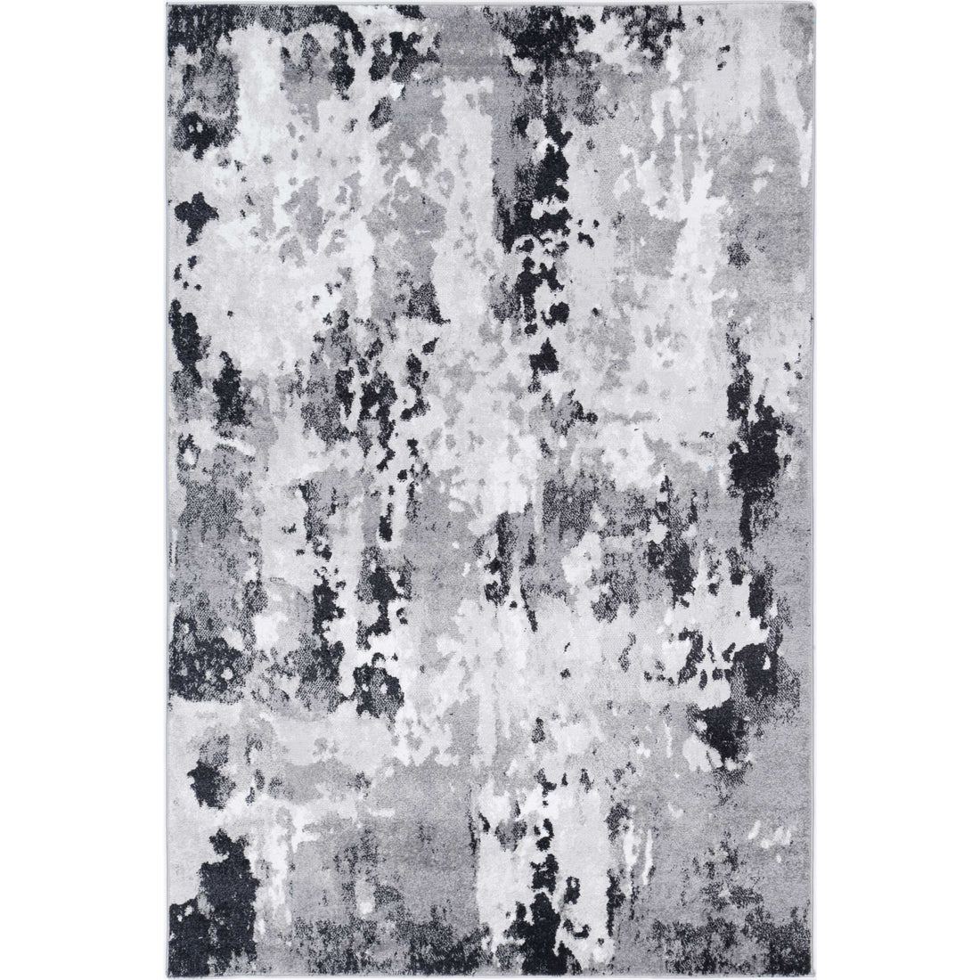 Ermina Modern Abstract Grey Black Rug 280x380cm