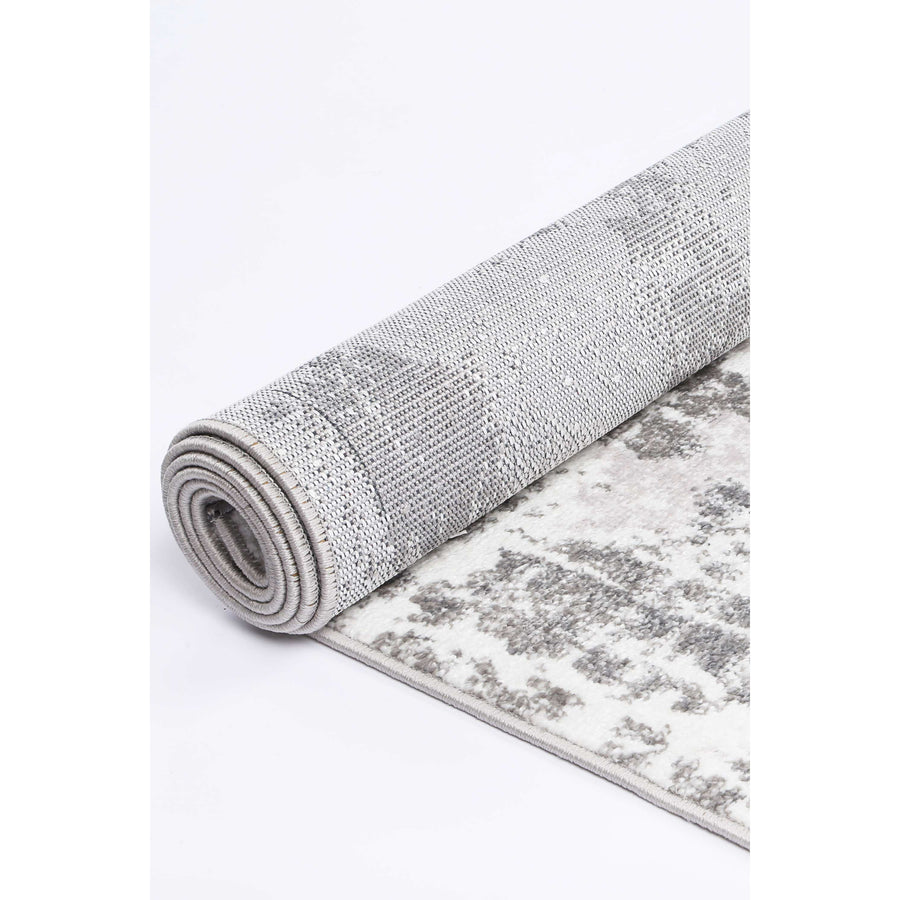 Ermina Modern Abstract Light Grey Rug 280x380cm