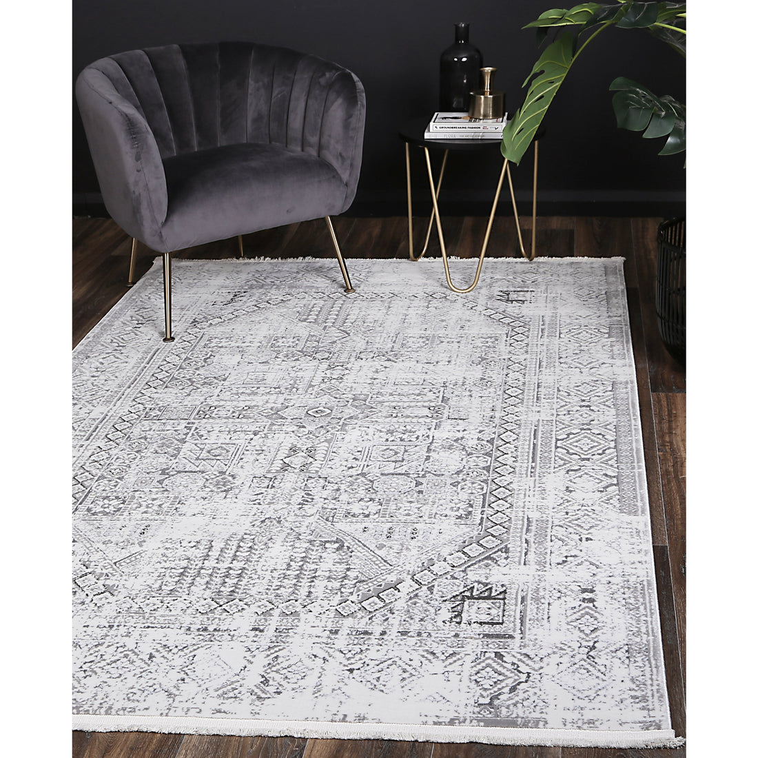 Cordelia Panel Grey Rug 240x330 cm