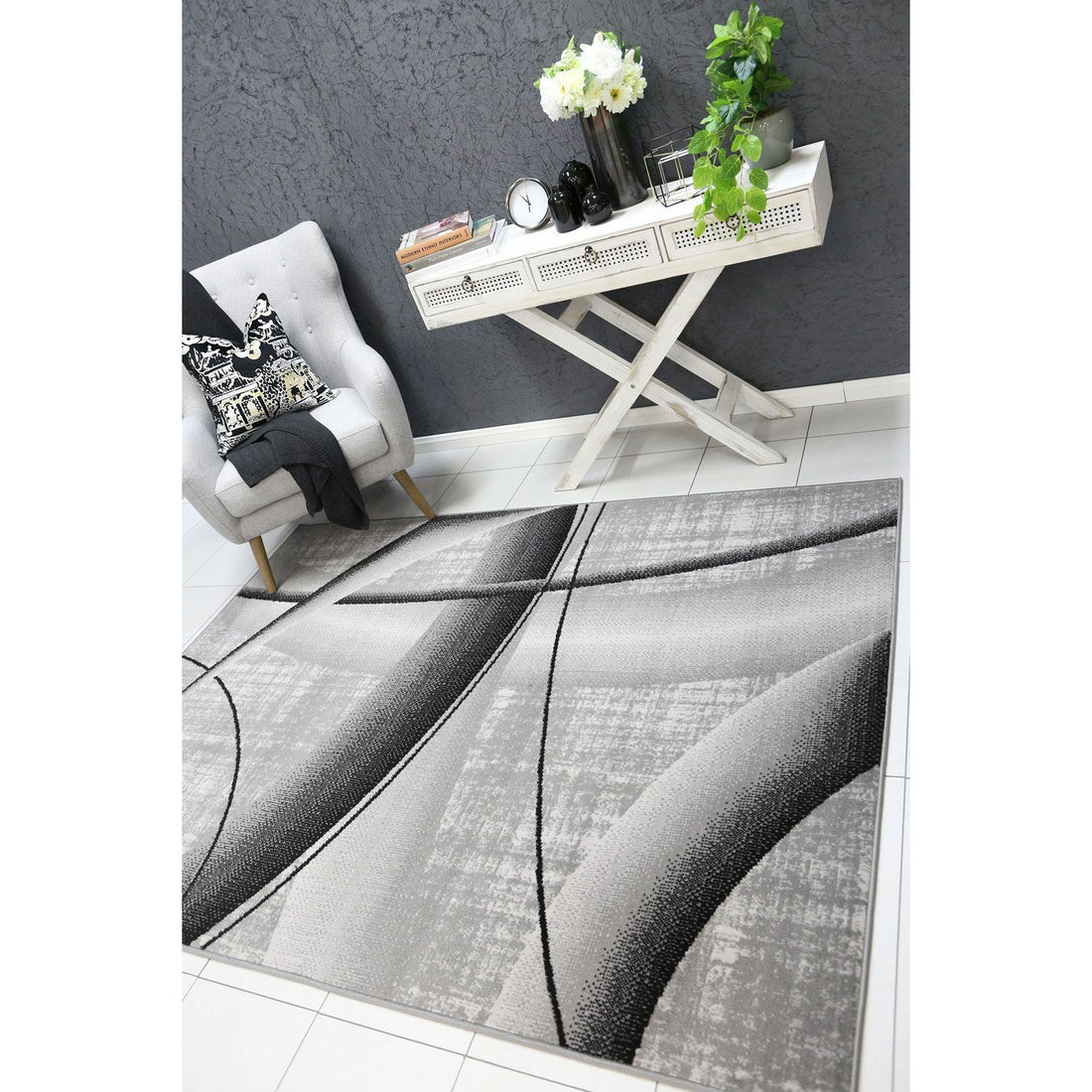 Allure Modern Artistic Grey Rug 240x330 cm