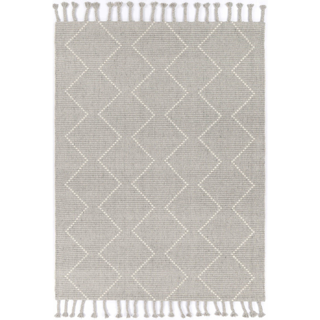 Leilani Diamond Tassel Grey Rug 160x230cm