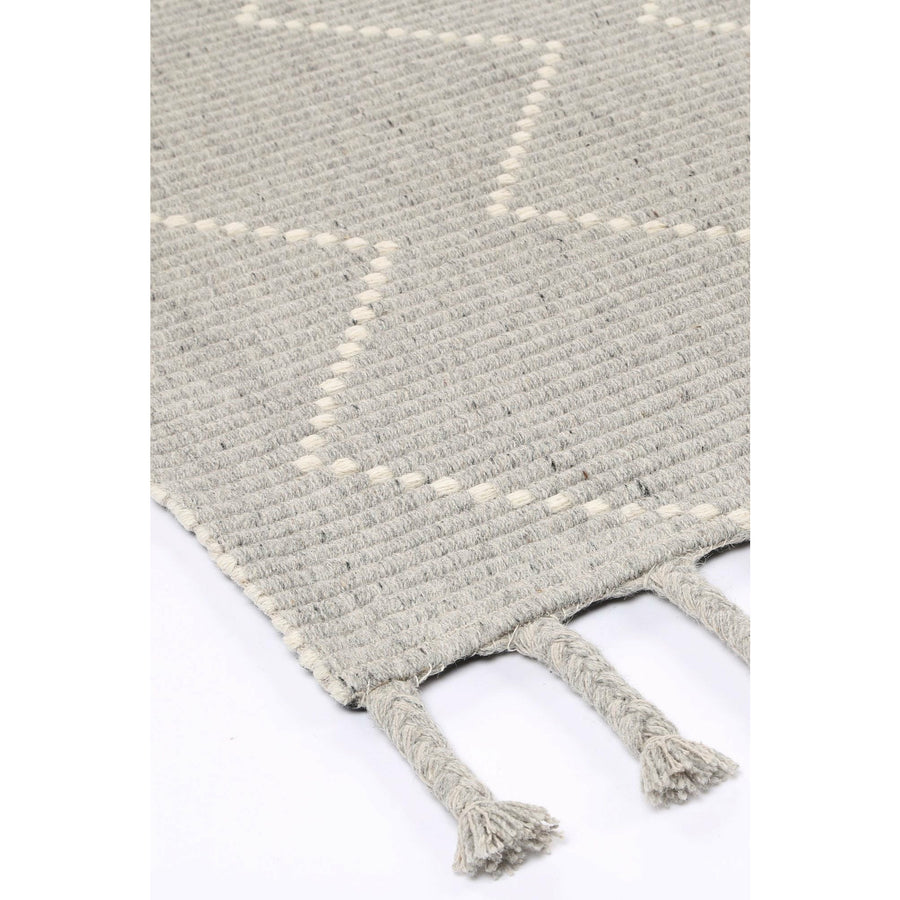 Leilani Diamond Tassel Grey Rug 160x230cm