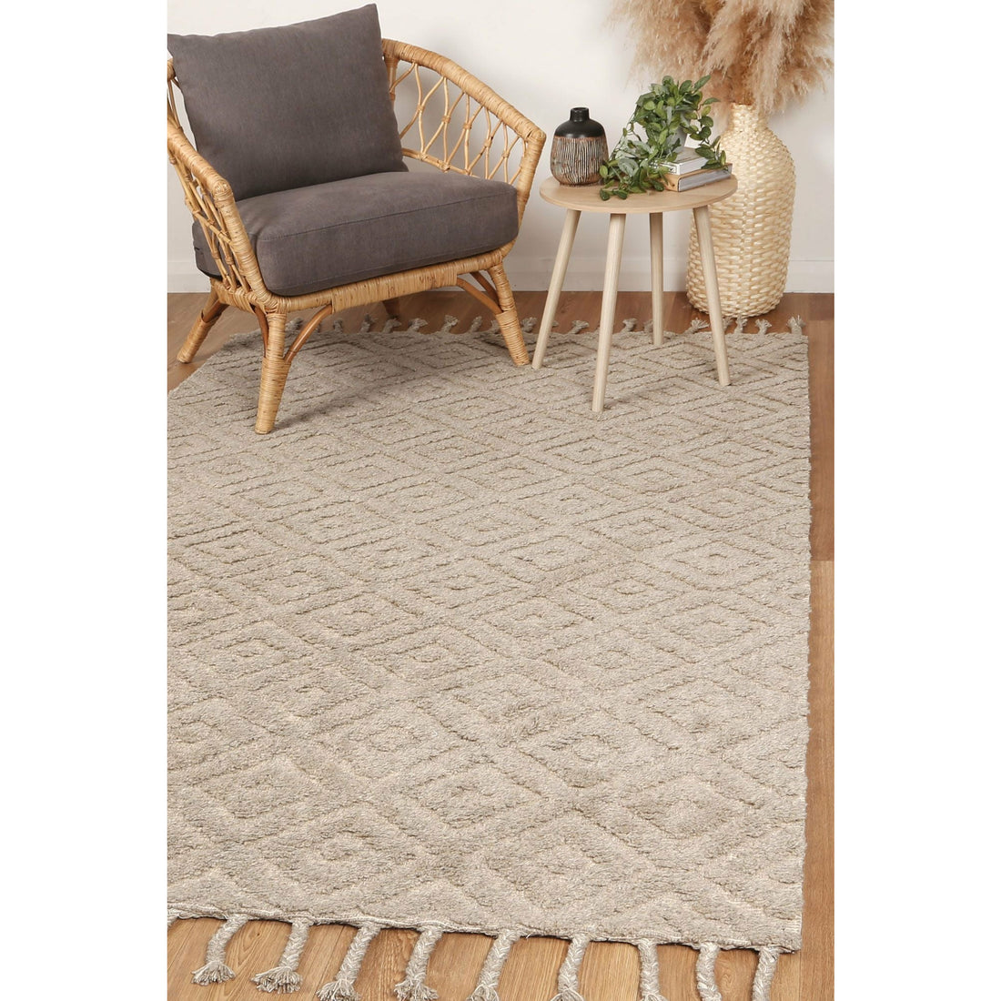 Leilani Plush Diamond Ash Rug 160x230cm