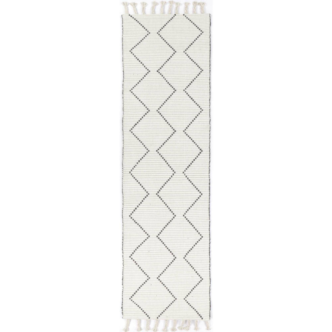 Leilani Diamond Tassel Cream Rug 80x300cm