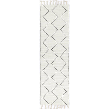 Leilani Diamond Tassel Cream Rug 80x300cm