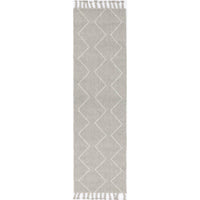 Leilani Diamond Tassel Grey Rug 80x300cm