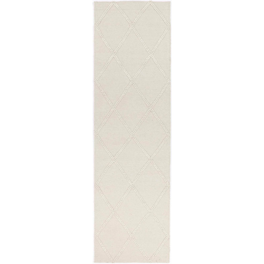 Leilani Diamond Braided Cream Rug 80x300cm