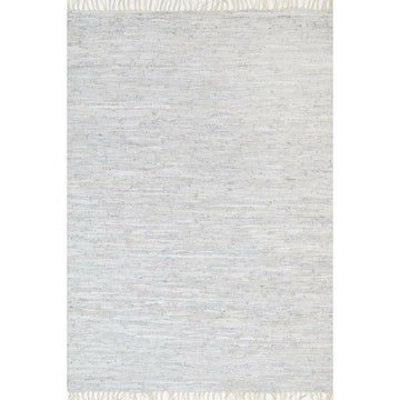 Metro White Modern Leather Rug 150x220cm