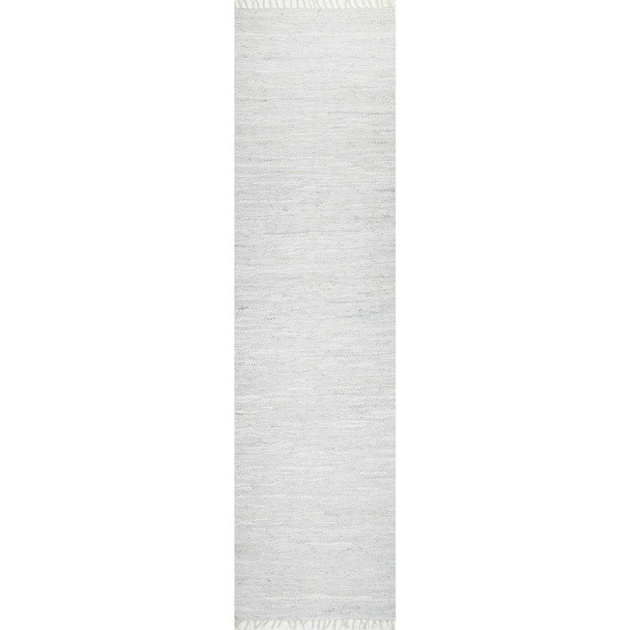 Metro White Modern Leather Rug 190x280cm