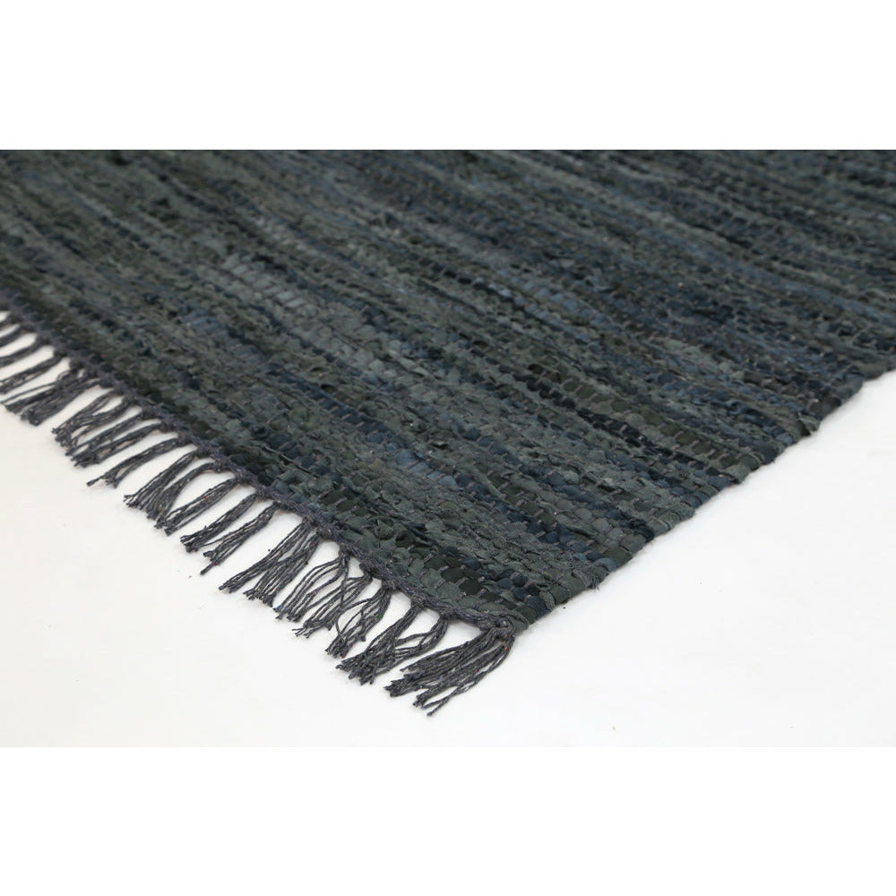 Metro Grey Modern Leather Rug 230x320cm