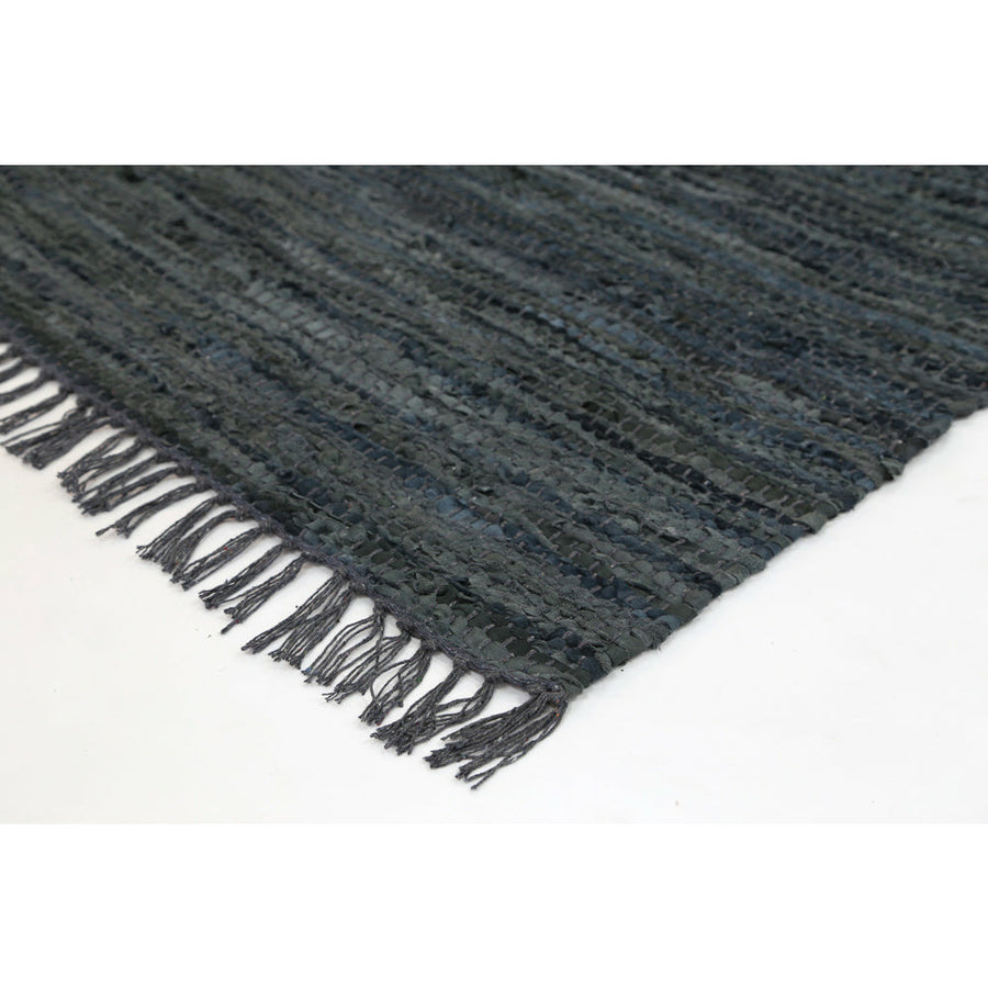 Metro Grey Modern Leather Rug 230x320cm