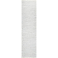 Metro White Modern Leather Rug 240x240cm