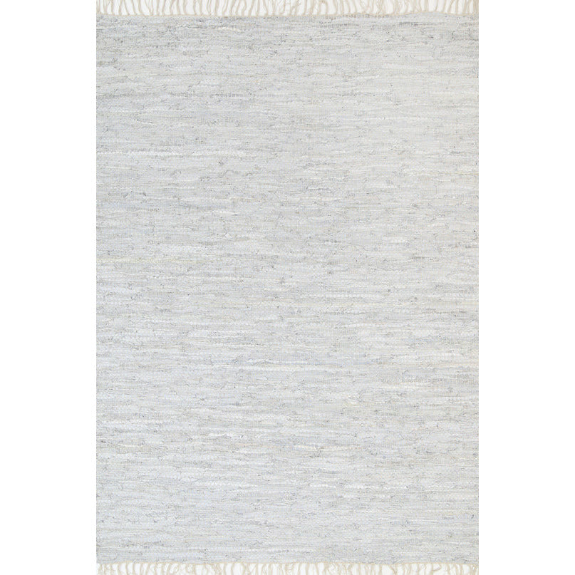 Metro White Modern Leather Rug 240x240cm