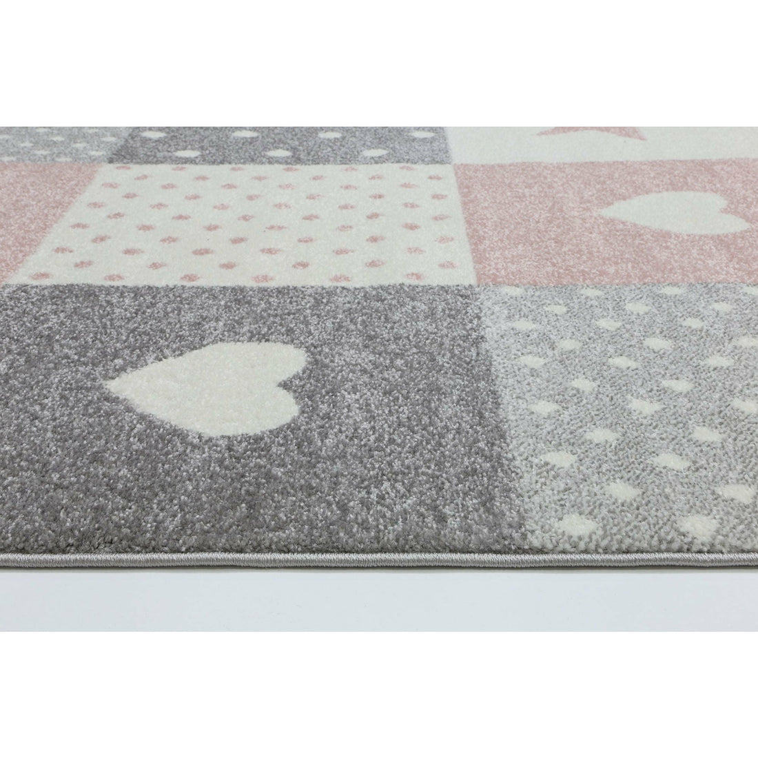 Nova Kids Pink Grey Stars & Hearts Rug 120x170 cm