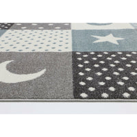 Nova Kids Blue Grey Stars & Moon Rug 120x170 cm