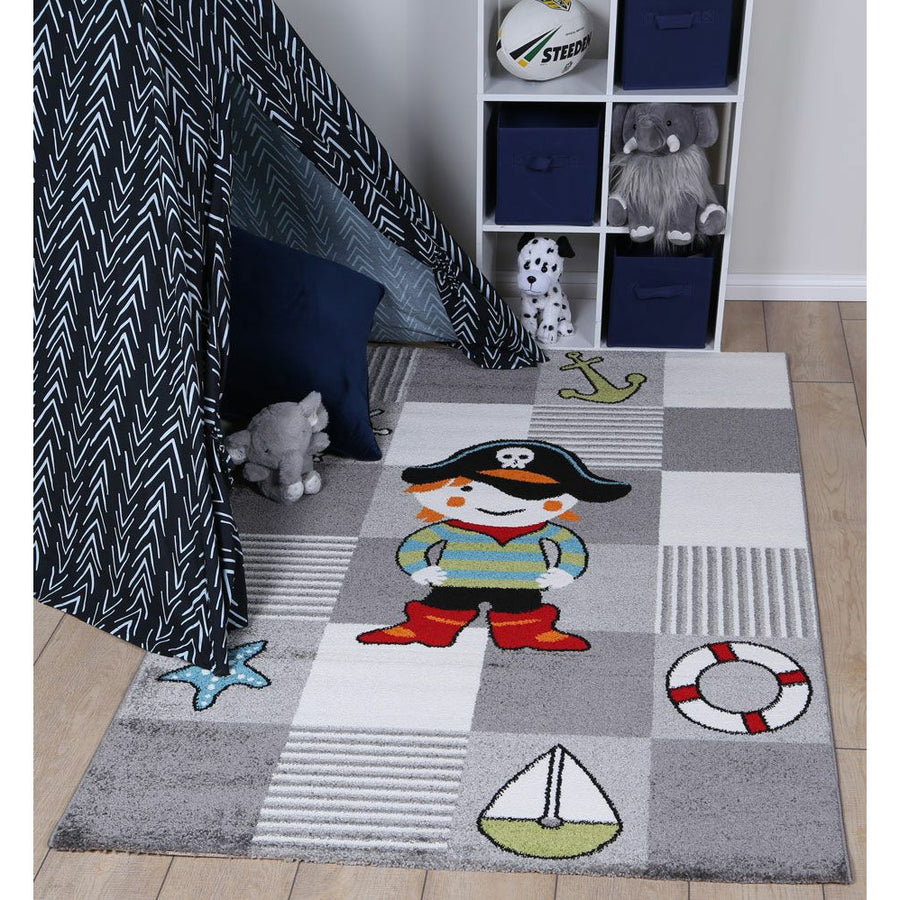 Nova Kids Grey Pirate Rug 120x170 cm