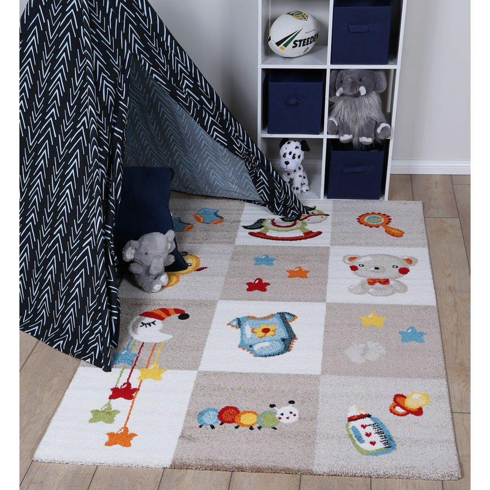 Nova Kids Beige Boxy Rug 120x170 cm