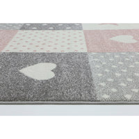 Nova Kids Pink Grey Stars & Hearts Rug 160x230 cm