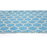 Illusion Blue Natural Cotton Rug 160x230