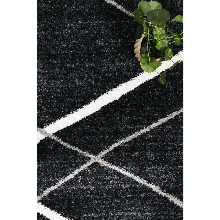 Windjana Abstract Stripe Charcoal Rug 160x230cm