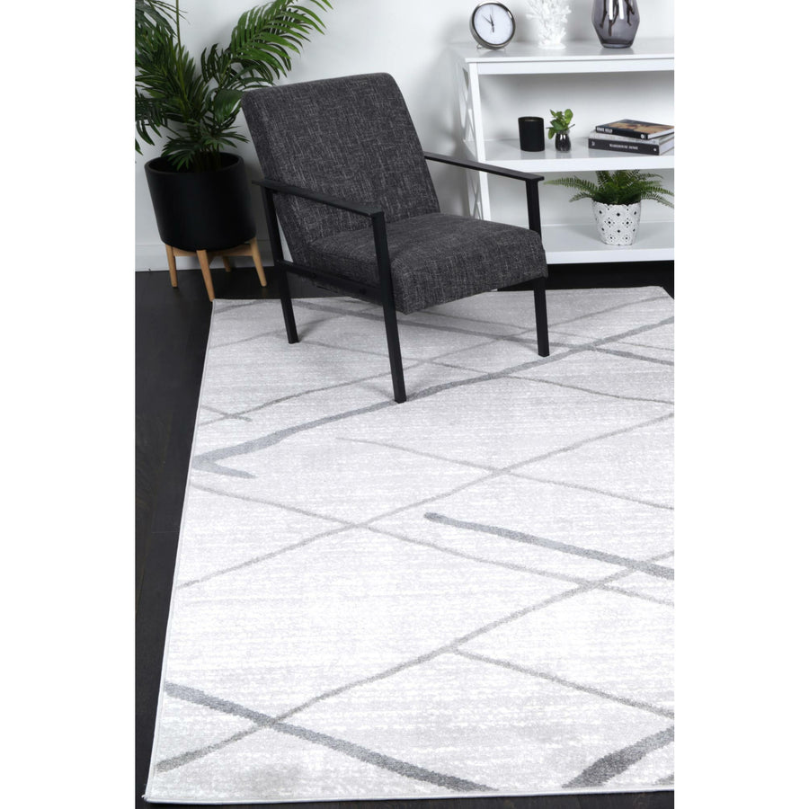 Windjana Abstract Stripe Silver Rug 160x230cm