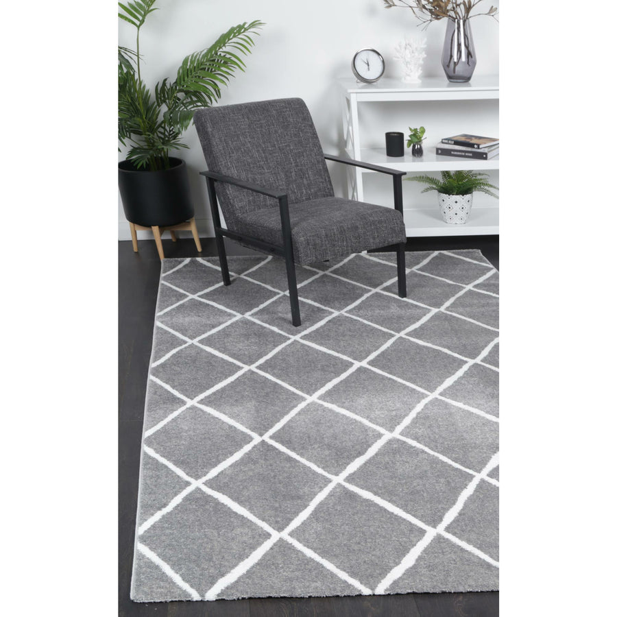 Windjana Diamond Grey Rug 200x290cm