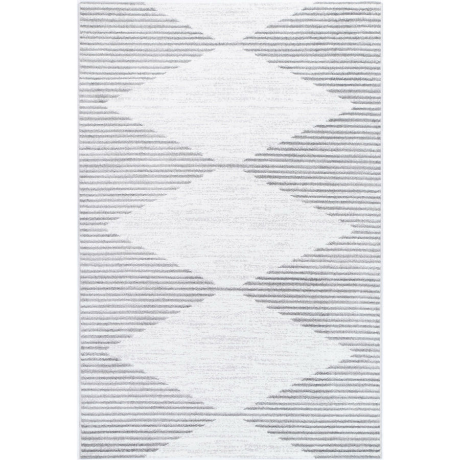 Windjana Abstract Diamond Silver Rug 200x290cm