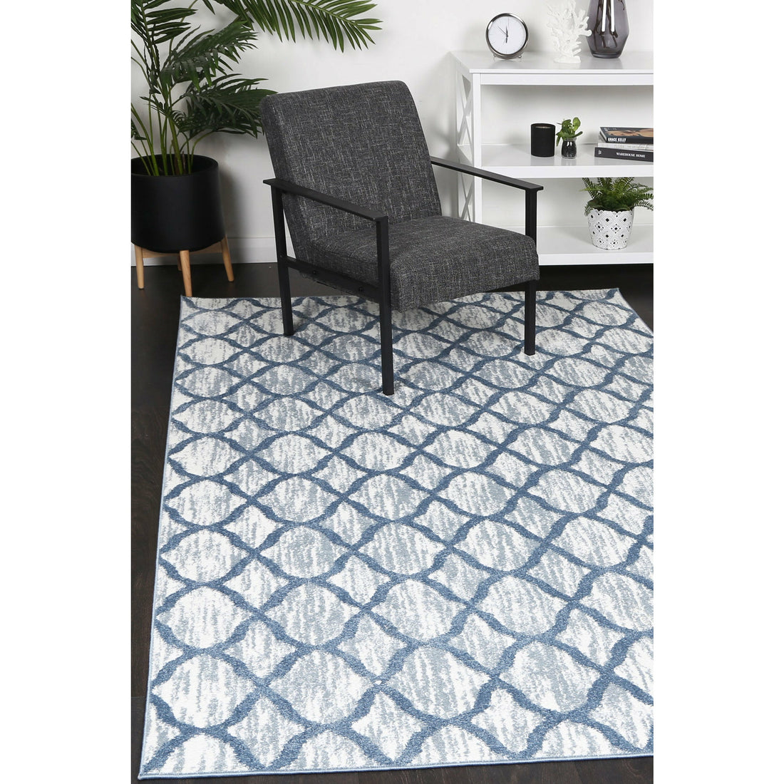 Windjana Lattice Blue Rug 200x290cm