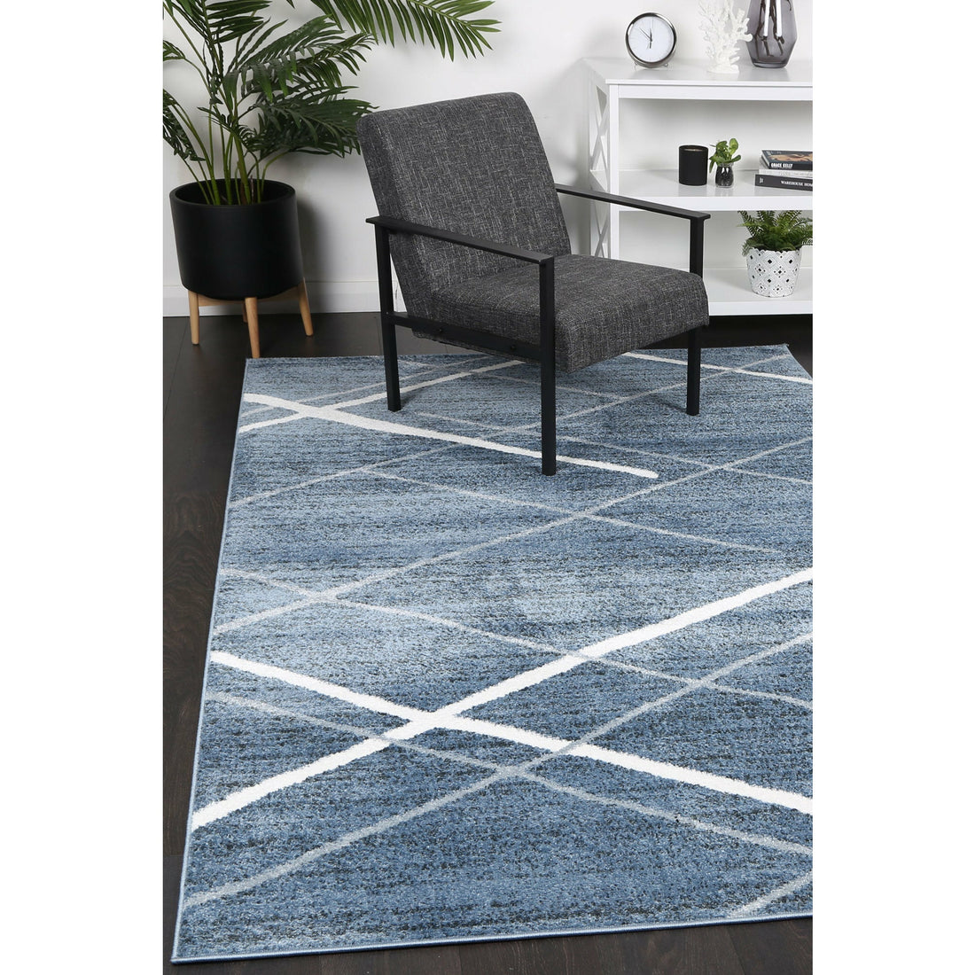 Windjana Abstract Stripe Blue Rug 240x330cm