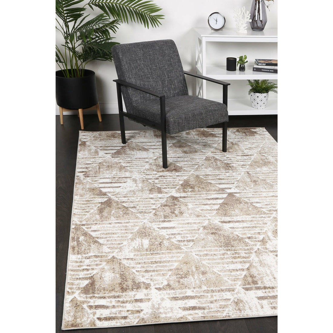 Windjana Transitional Geometric Latte Rug 240x330cm