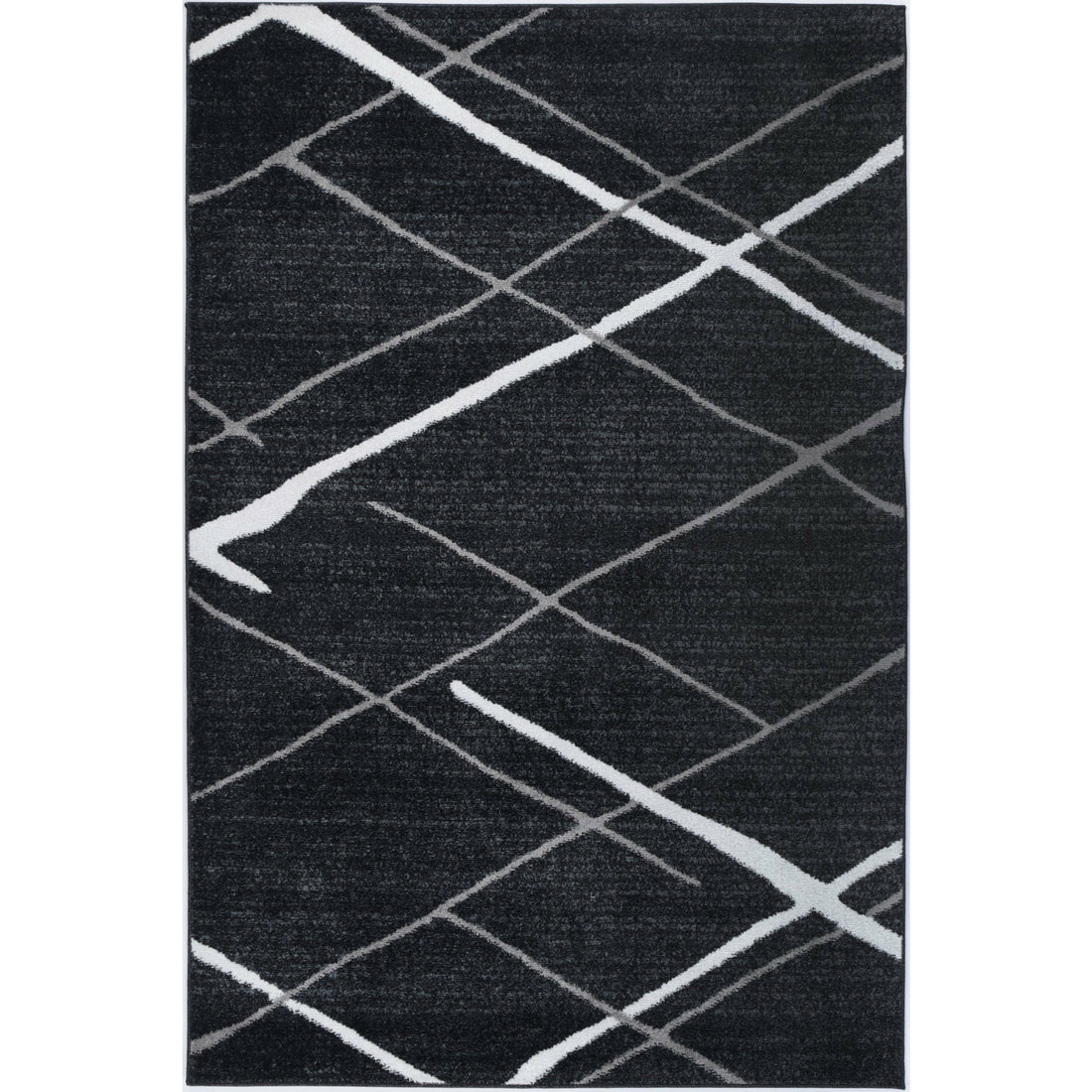 Windjana Abstract Stripe Charcoal Rug 280x380cm