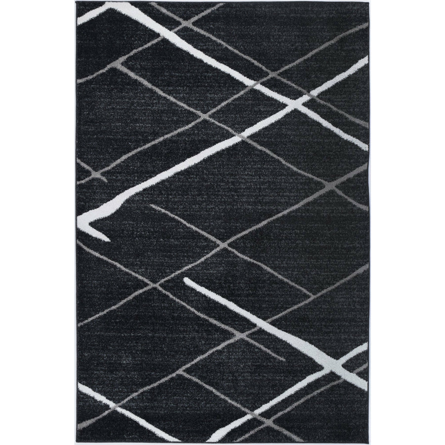 Windjana Abstract Stripe Charcoal Rug 280x380cm