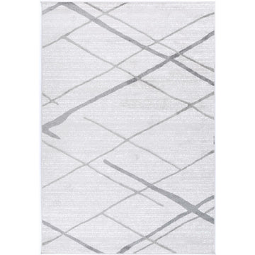 Windjana Abstract Stripe Silver Rug 280x380cm