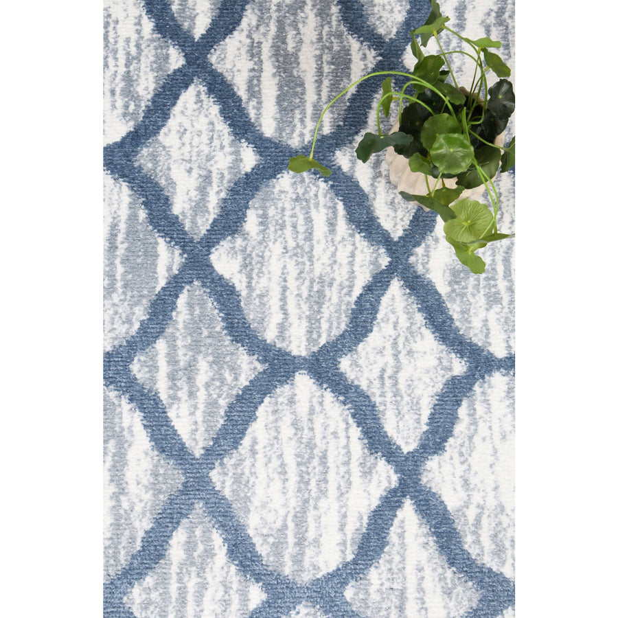 Windjana Lattice Blue Rug 280x380cm