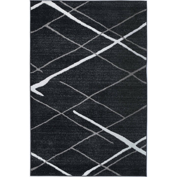 Windjana Abstract Stripe Charcoal Rug 80x150cm