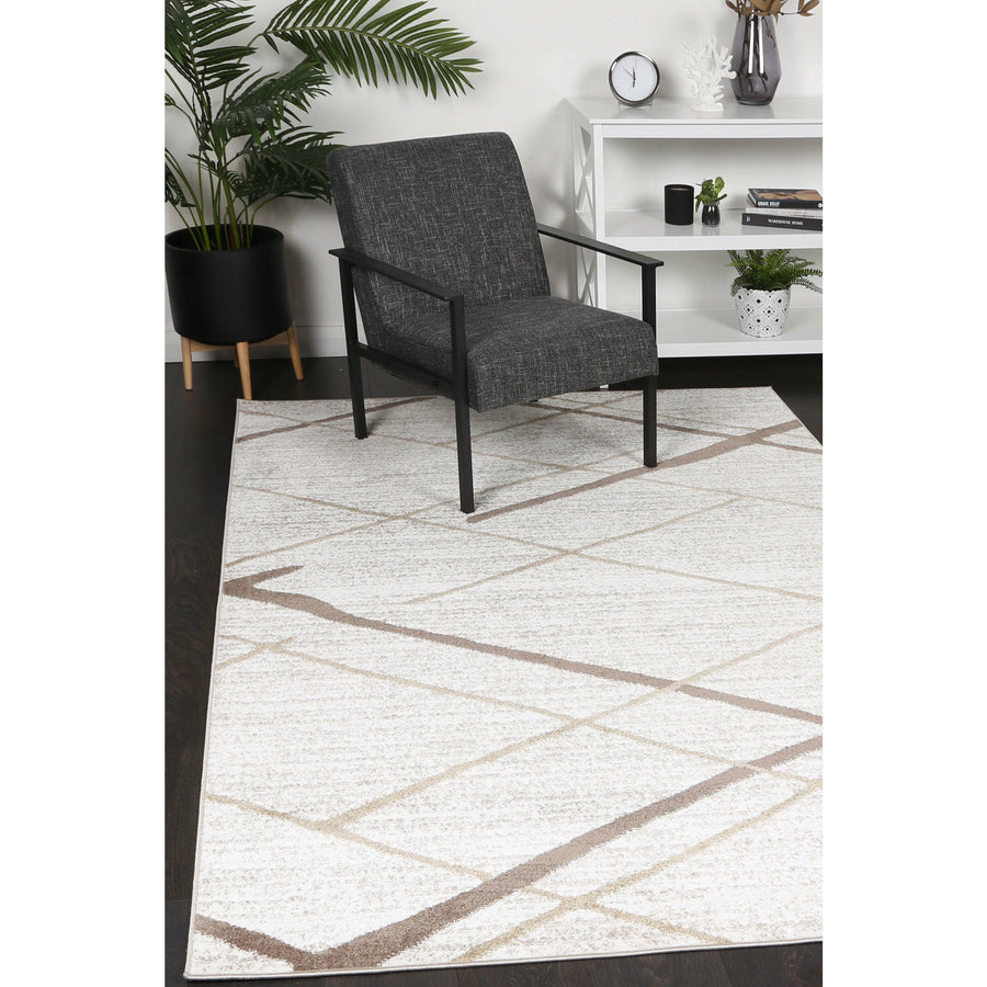 Windjana Abstract Stripe Latte Rug 80x150cm