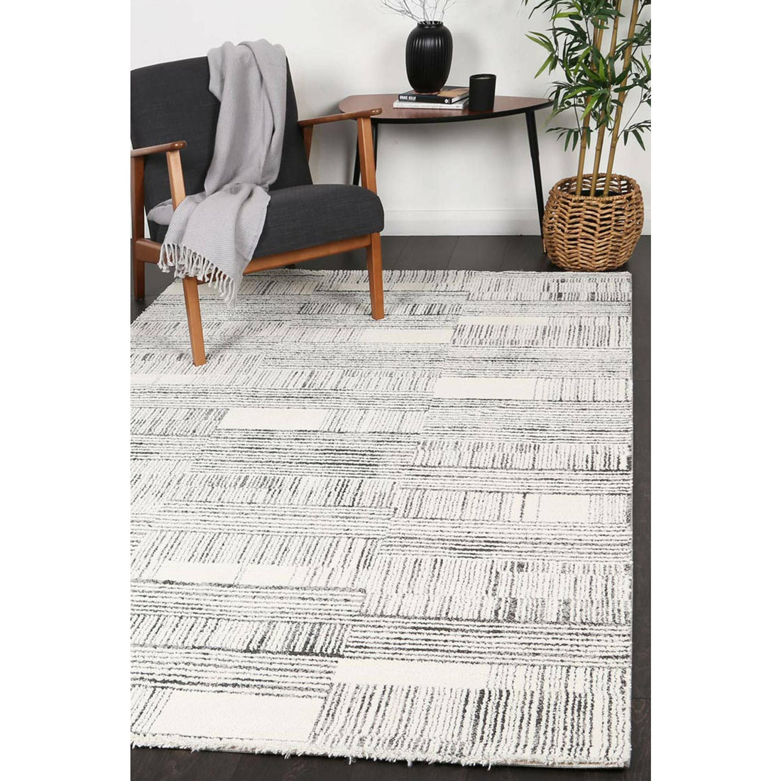 Verve Light Grey Brick Rug 160x230cm