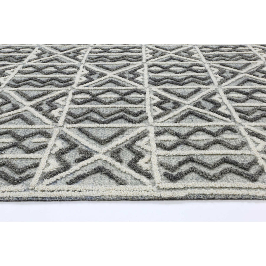 Mila Criss Cross Light Grey Rug 280x380cm