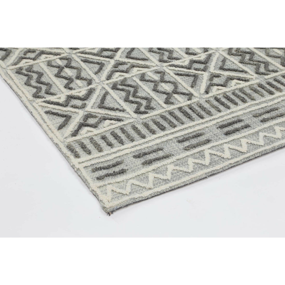 Mila Criss Cross Light Grey Rug 280x380cm