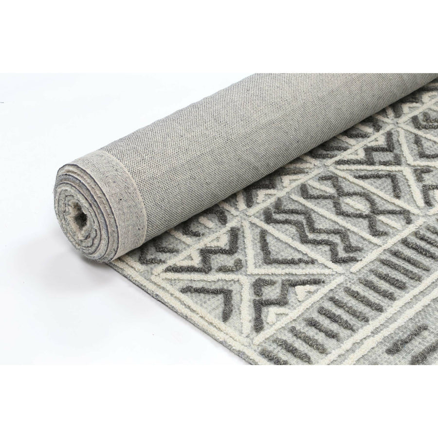 Mila Criss Cross Light Grey Rug 280x380cm