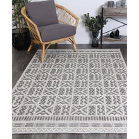 Mila Criss Cross Light Grey Rug 280x380cm