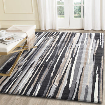 Morisot Dark Brown Vertical Stripes Rug 200x290cm