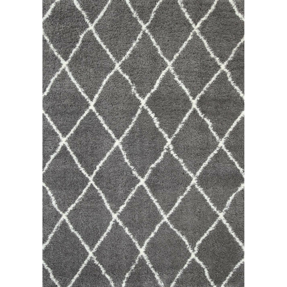 Moroccan Grey and Cream Diamond Rug 160X230cm