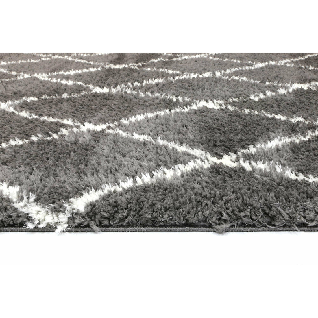 Moroccan Grey and Cream Diamond Rug 160X230cm