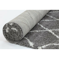 Moroccan Grey and Cream Diamond Rug 160X230cm