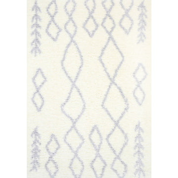 Moroccan Cream and Silver Tribal Rug 160X230cm